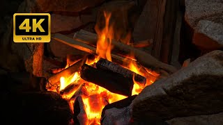 Warm Relaxing Fireplace with Crackling Fire Sounds 3 Hours  Burning Fireplace 4K Screensaver for TV