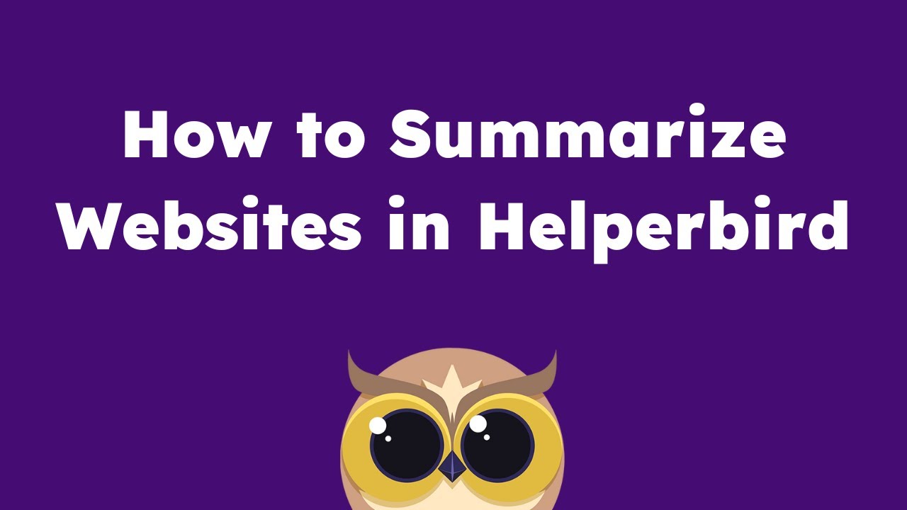 Using AI to Summarize Websites & PDFs | Helperbird tutorials