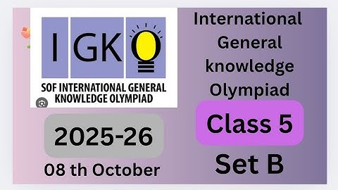 #Favfive | SOF IGKO Class 5 2025-2026 international general knowledge olympiad Set B | #class5