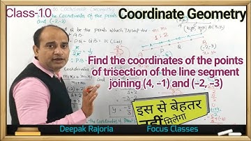 Find the coordinates of the points of trisection of the line segment joining (4, –1) and (–2, –3)