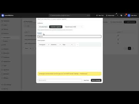 How to export newsletter subscribers and send a campaign in LaunchMyStore
