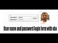 Excel VBA username and password login form