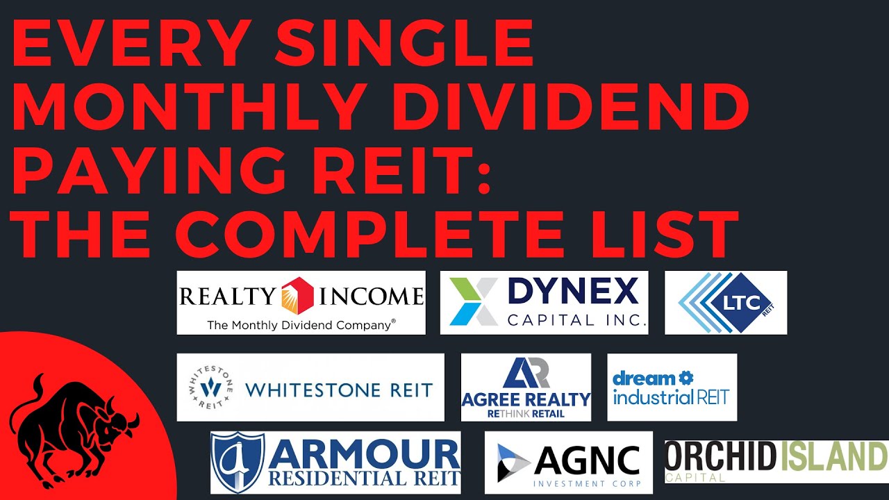 Every Monthly Dividend REIT Stock The Complete List YouTube