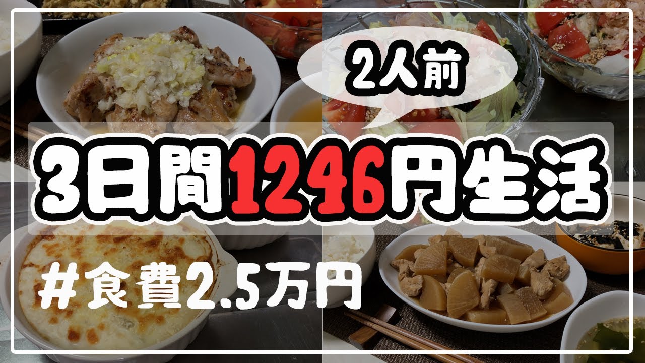【1日約200円】3日間二人前1246円で乗り切る節約晩ごはん【自炊記録】
