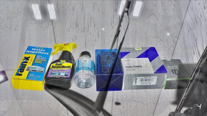 Rain-X application and long term test of car glass water repellent. 