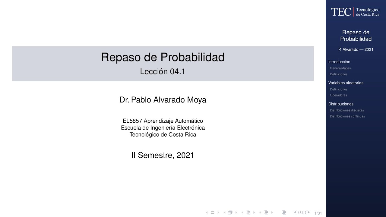 EL5857 Lección 04.1: Herramientas: Probabilidad