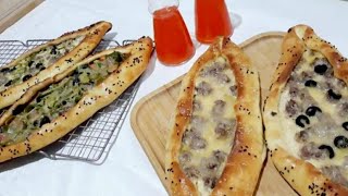 بيتزا تركية ? بعجينة قطنية و هشة ، و حشوتين مختلفتين ? | pizza turque ??? recette facile et rapide ?