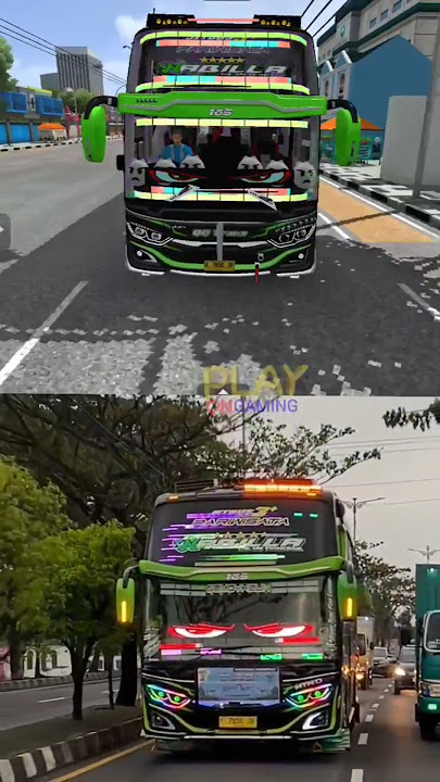 Bus QQ Trans Nabilla Real life Vs Game #shorts #short #bussid #bus #gamplay #qqtrans #trebding
