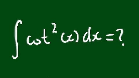 Integral of ∫cot^2(x)dx