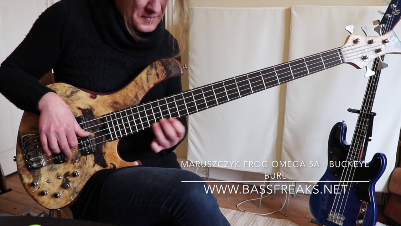 Maruszczyk Frog Omega 5A Buckeye Burl Live Demo - BassFreaks.net