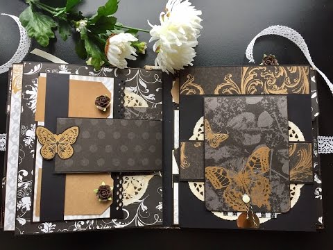 TUTORIAL Scrapbooking Mini Album Butterflies and Love