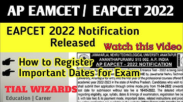 AP EAMCET 2022 Notification Released | AP EAMCET 2022 Latest News | AP EAMCET 2022 Dates | AP EAMCET
