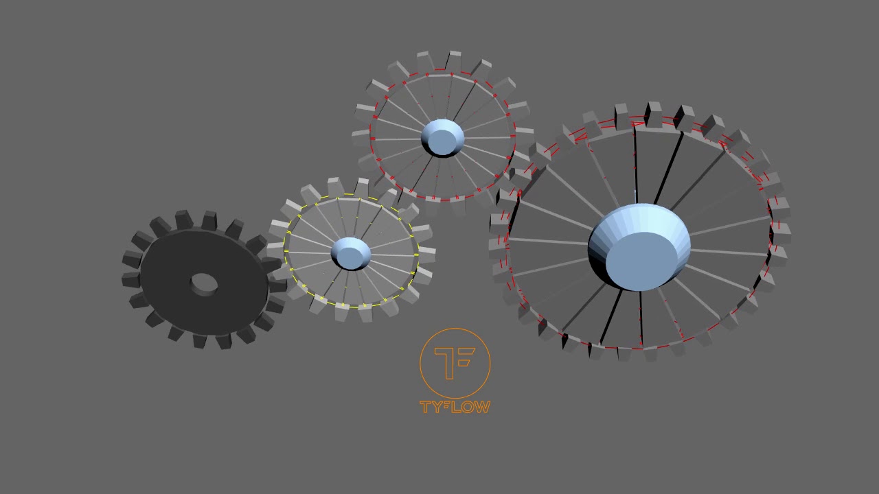 Simple TyFlow physx gear with scena/
