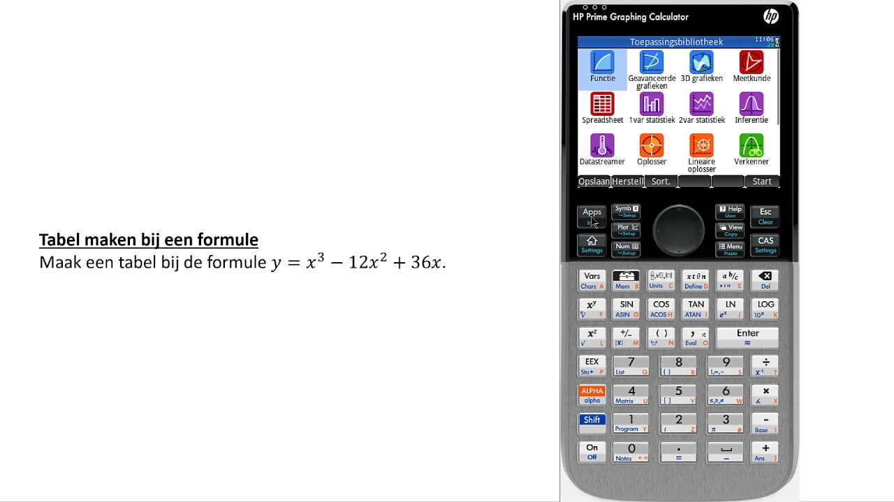 Tabel maken bij formule (HP Prime) YouTube