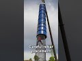 Deep pile foundation construction: Rebar cage drop #worker #process #construction #rebar #foundation
