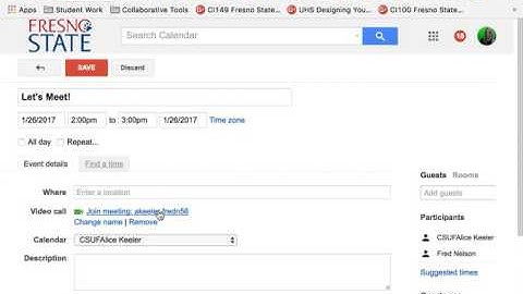 Use Google Hangout from Google Calendar