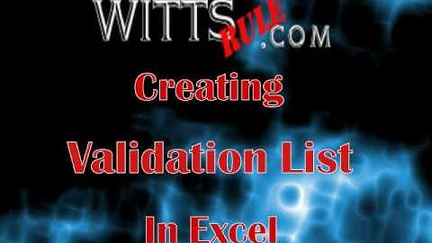 Using a Data Validation List in Excel 2007-Intermediate