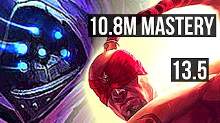 JAX vs LEE (TOP) | 10.8M mastery, 1900+ games, Dominating | KR Master | 13.5