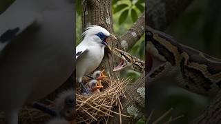 Bali Starling vs Python: A Battle to Protect Her Chicks