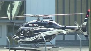 Bell 429 HB-ZAP Heli Alps take off -  Sion airport Valais Switzerland 27.08.2020