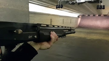 Baikal MP-155 shotgun fast shooting at 25 meters