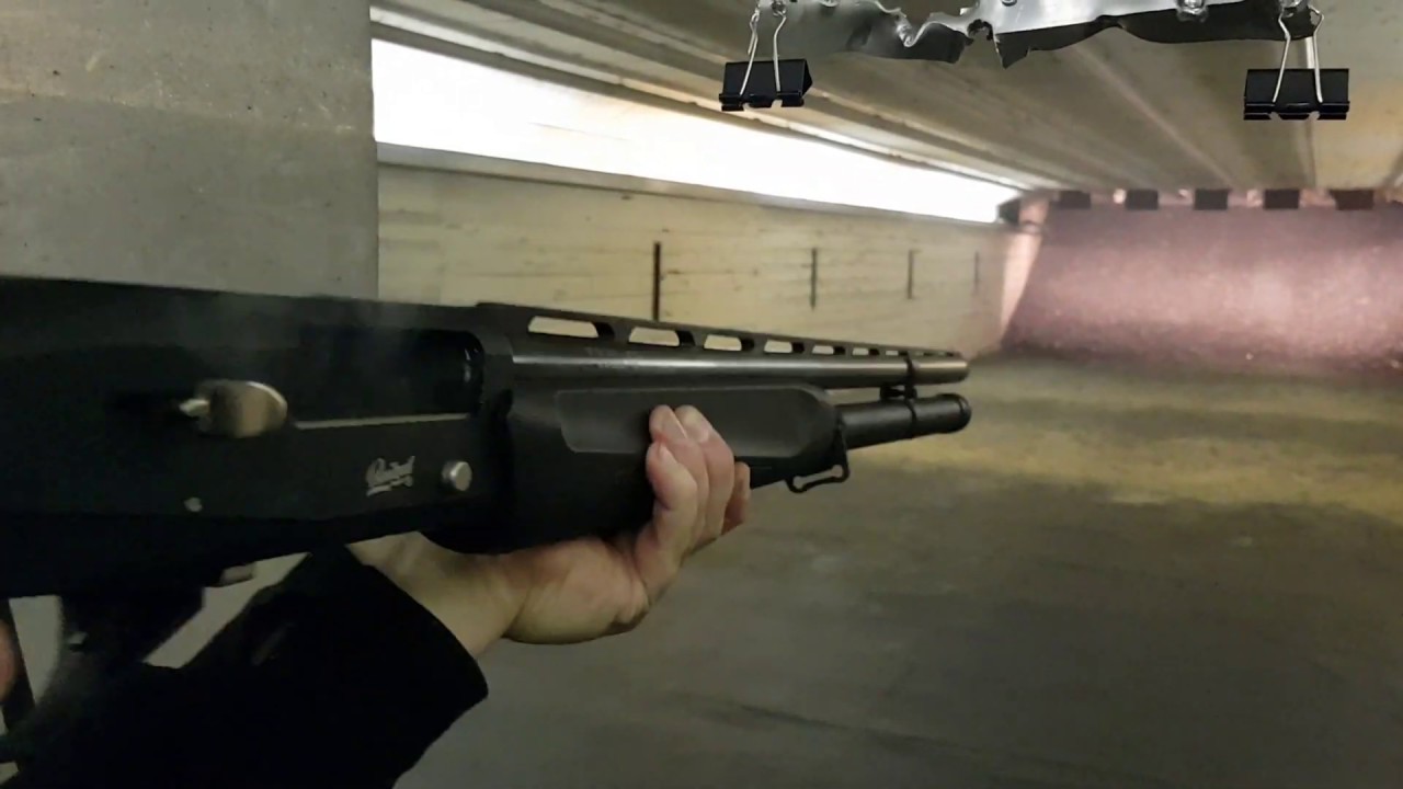 Baikal MP-155 shotgun fast shooting at 25 meters