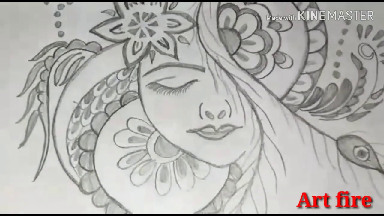 ART FIRE || Sketching of the Lord krishna||