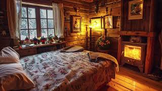 🔥🔥 Relaxing Winter Cabin Atmosphere | Crackling Fireplace, Snow at Night for Deep Sleep💤