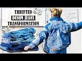 THRIFTED $3 DENIM JEANS TRANSFORMATION ll DIY Denim Jeans Jacket ll Patch Work Style