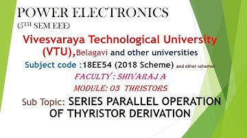 VTU| PE- M3 series parallel operation of thyristors