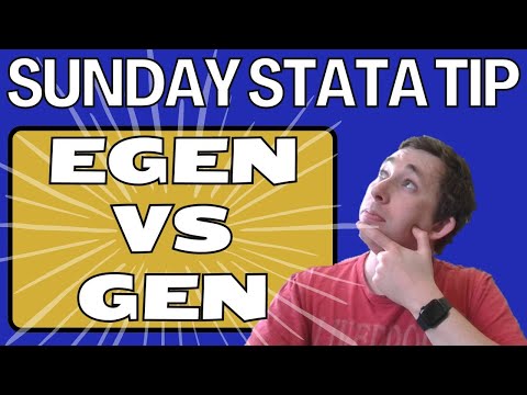 2 Minutes on Stata's Egen versus Gen Function