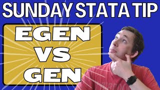 2 Minutes On Statas Egen Versus Gen Function