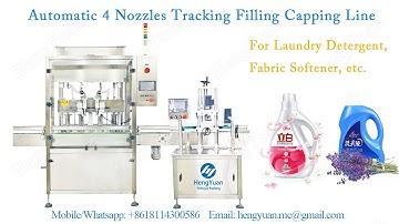 Automatic 4 Nozzles Tracking Filling Capping Line for laundry detergent, fabric softener, etc.