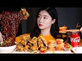 꿀조합🌶 순살 더 매운 고추치킨 불타는 고추짜장 멘보샤 리얼사운드먹방/SPICY CHILI CHICKEN & NOODLES & FRIED SHRIMP SANDWICH Mukbang