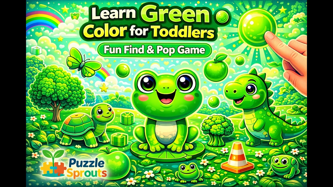 Learn Green Color for Toddlers 🟢 | Fun Find & Pop Game | Preschool Learning Video