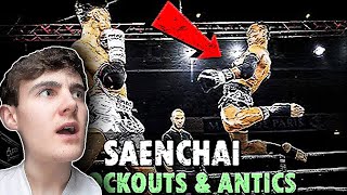 NEW FAVORITE FIGHTER! Muay Thai Saenchai: Knockouts and Antics | Reaction