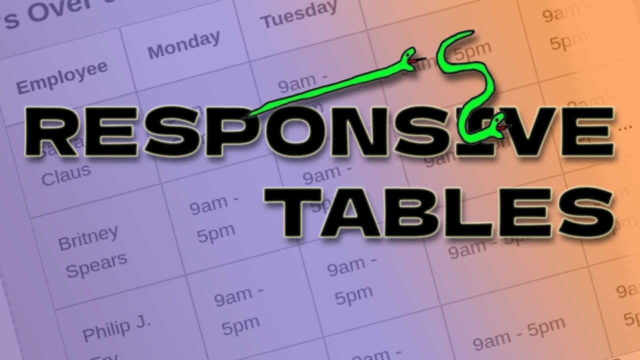 Easy Responsive Tables | Web Dev | CSS - YouTube