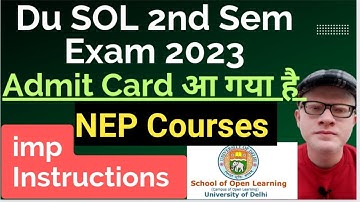 Sol Second Semester Admit Card Release July 2023 | sol hall ticket second semester exams 2023
