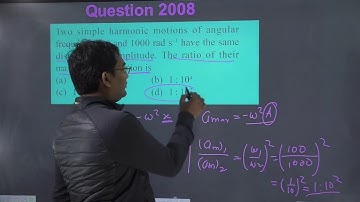 Two simple harmonic motions of angular frequency 100 and 1000 rad s–1 have the same displacement