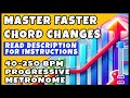 Progressive Guitar Metronome Practice | 40–250 BPM for Chord Transitions &amp; Speed Training