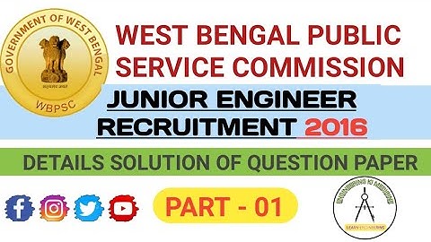 WBPSC JUNIOR ENGINEER 2016 II CIVIL ENGINEERING II DETAILED SOLUTION II PART-1 0F 3