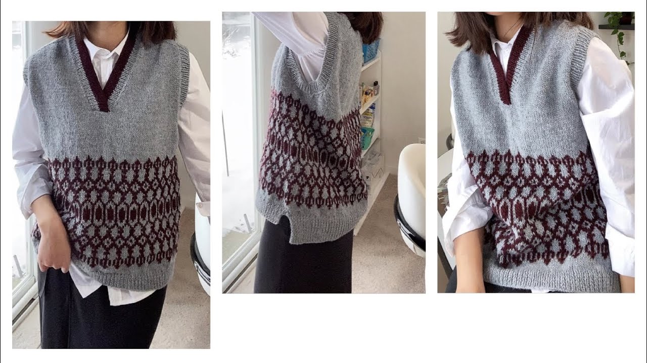 Phần 1- đan áo gi-lê, đan áo top down, đan áo vest, knitting top down, knit a vest