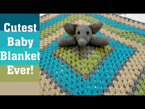 Crochet Elephant Lovey / Blanket