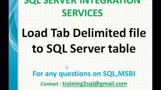 Load Tab Delimited file to SQL Server table in SSIS