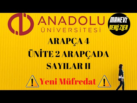 Aöf Arapça 4 Ünite 2 Arapçada Sayılar ( Yeni Müfredat )