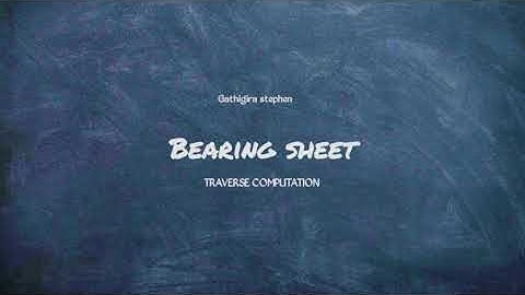 Bearing Sheet KNEC example Building/Civil/Quantity/Land survey