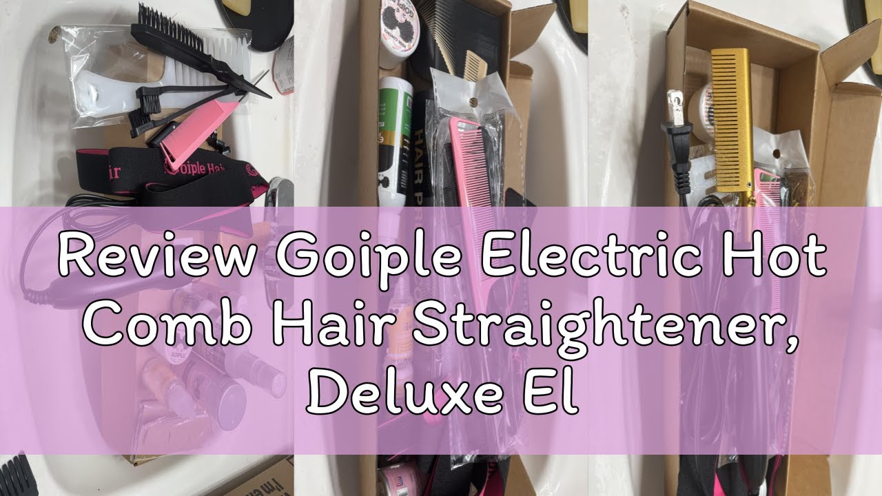 Review Goiple Electric Hot Comb Hair Straightener, Deluxe Electrical Straightening Comb Curling Iron
