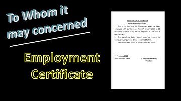 How to type employment certificate in MS word file | To whom it may concerned