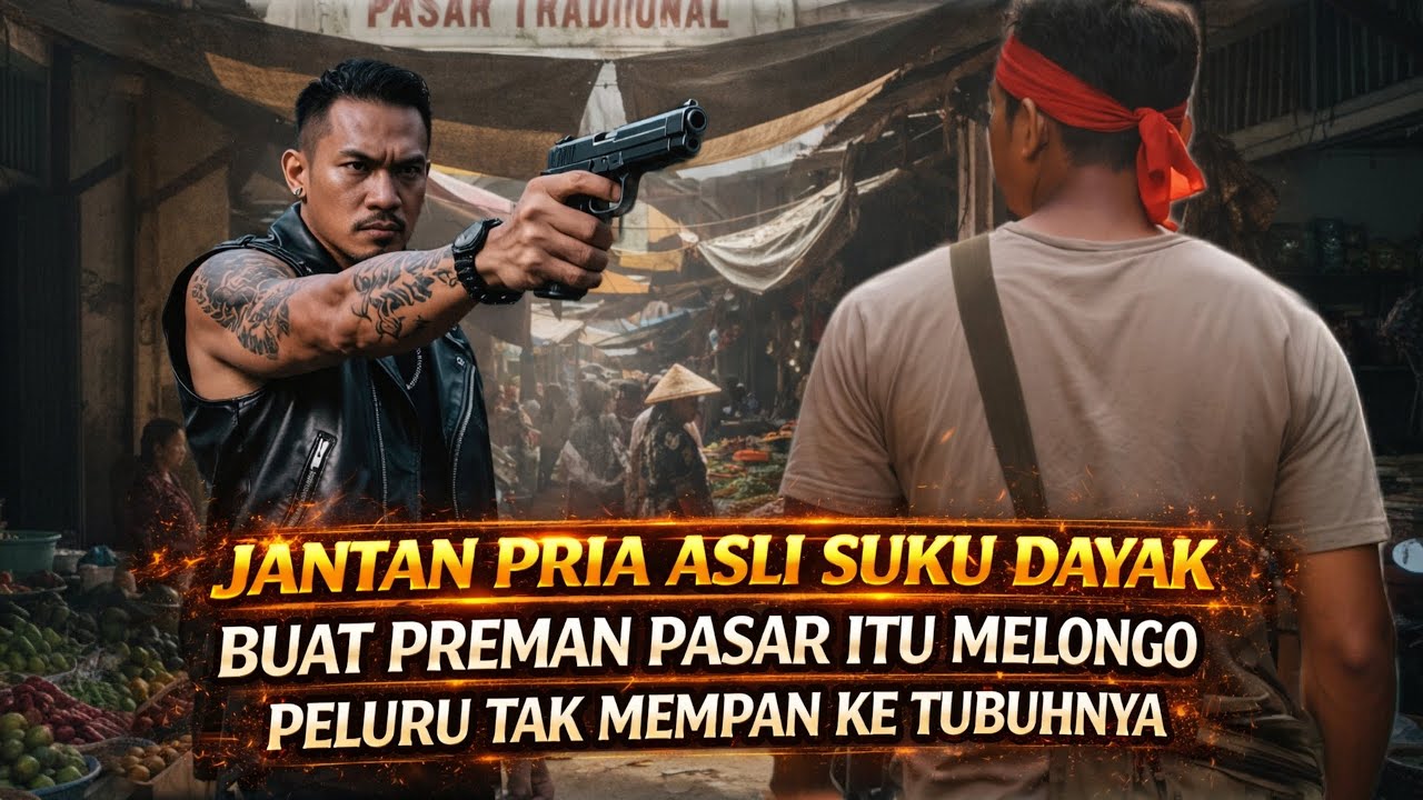HEBOH 🔴PREMAN PASAR DI BUAT MELONGO OLEH PRIA ASLI SUKU DAYAK YANG KEBAL TEMBAK