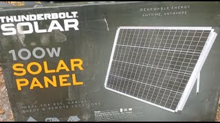 THUNDERBOLT SOLAR 100 Watt Monocrystalline Solar Panel from Harbor Freight.